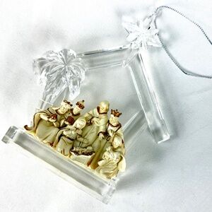 Little Acrylic Creche Nativity Ornament Stable Star Detailed Excellent Gift